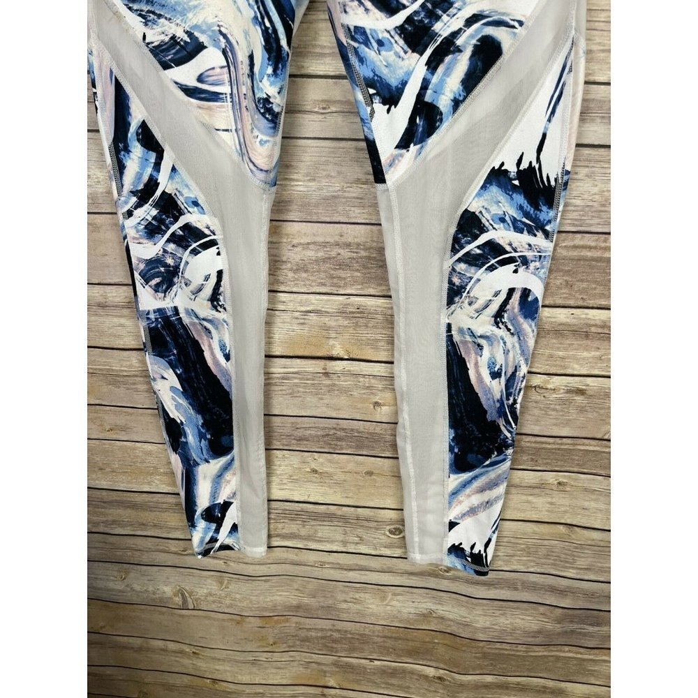 Fabletics Medium Swirl Print Leggings Mesh Inserts - image 2